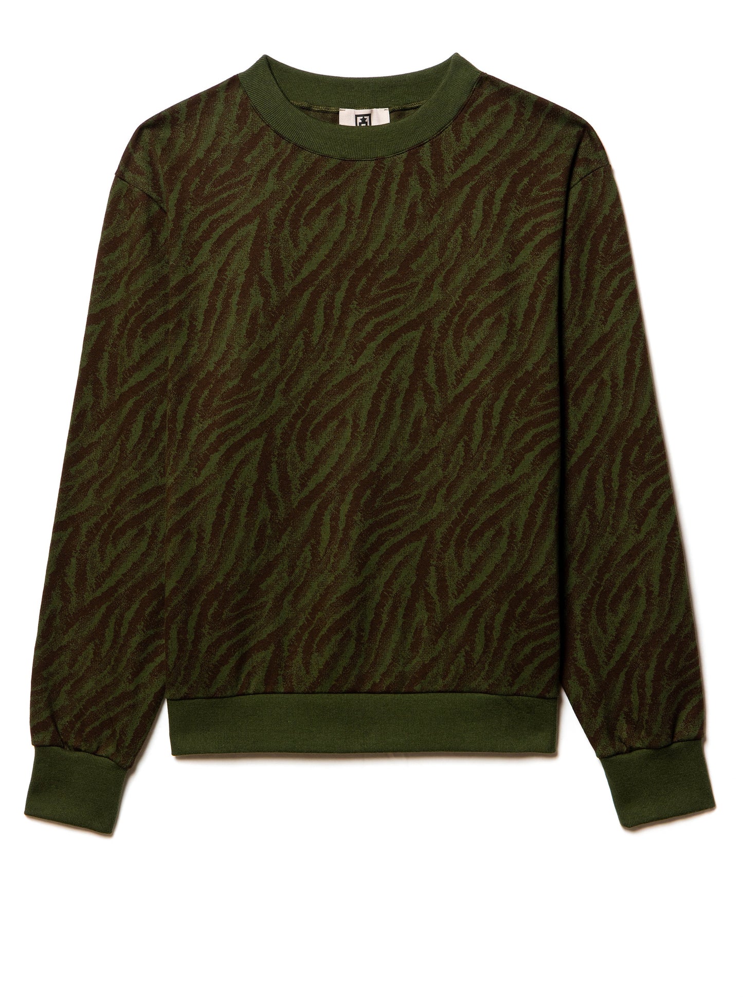 light cotton pullover in zebra abstract jacquard motiv