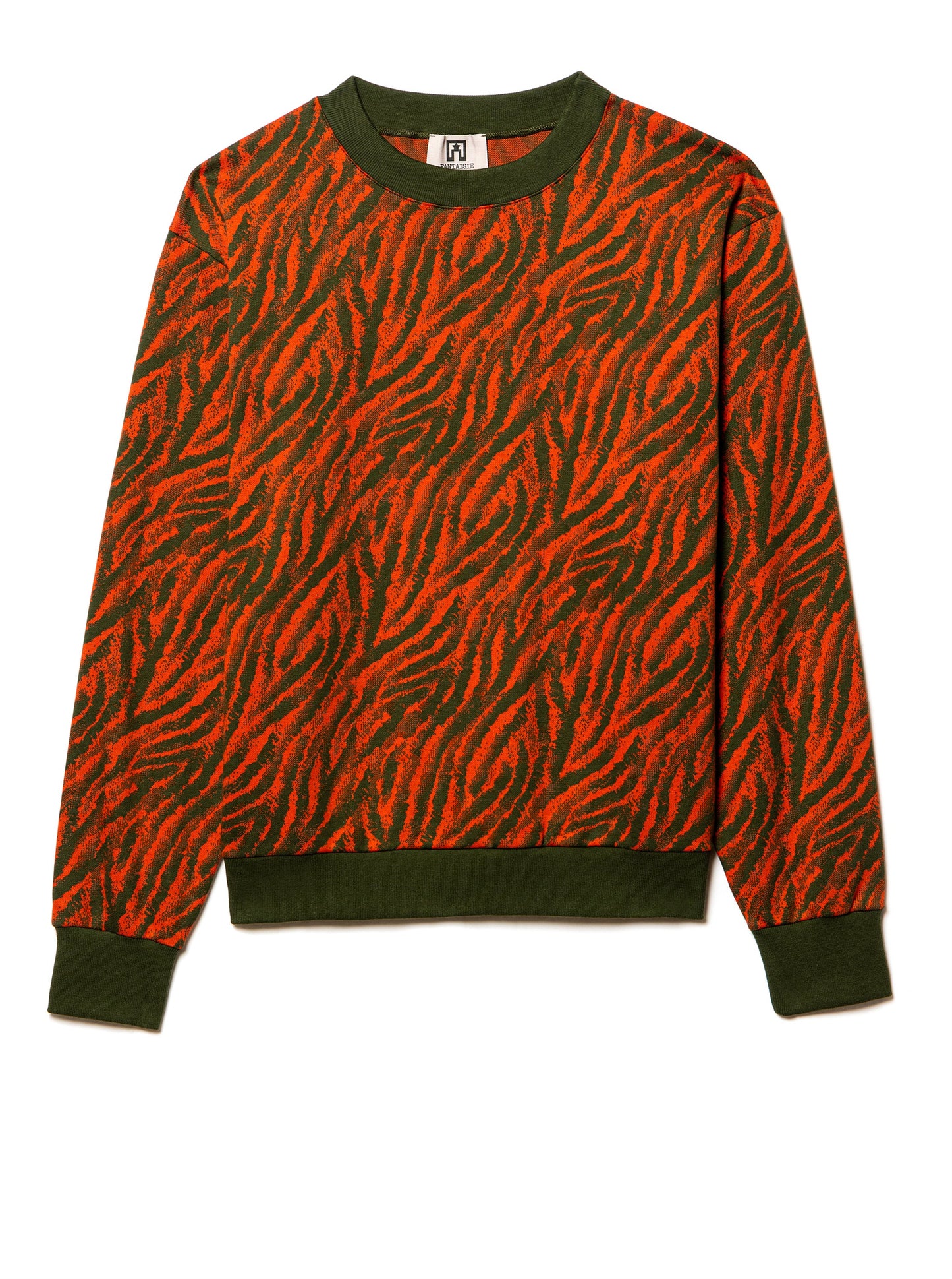 light cotton pullover in zebra abstract jacquard motiv