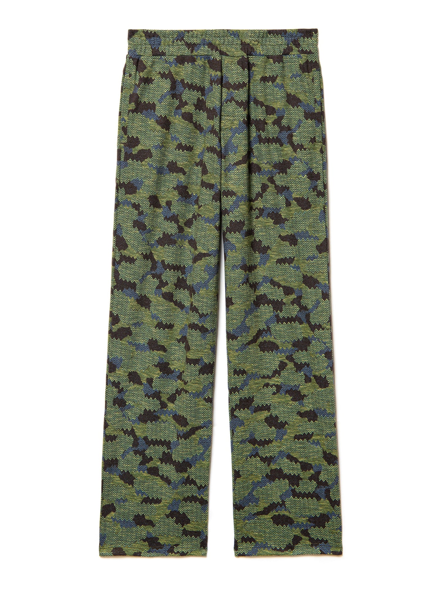 camouflage jacquard light cotton trousers