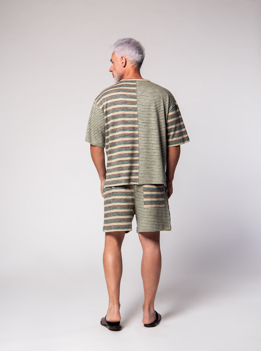 linen and light wool oversized t shirt and shorts