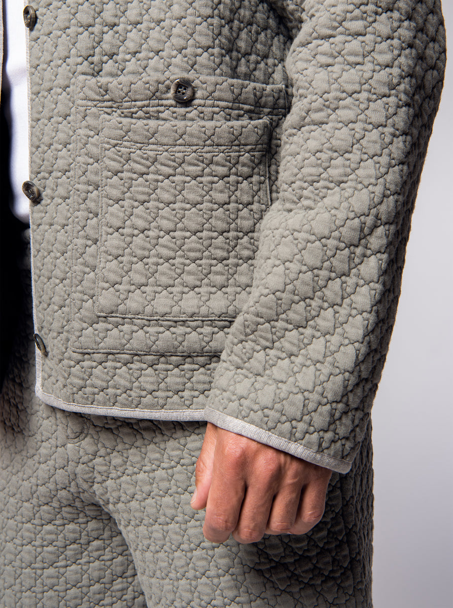 grey cotton quilted jacket