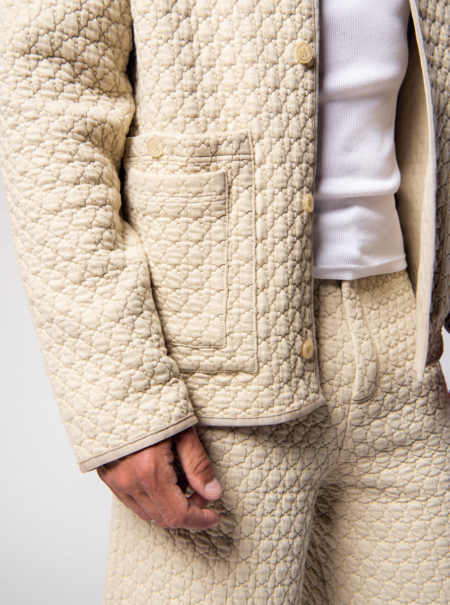 quilted cotton jacket in beige