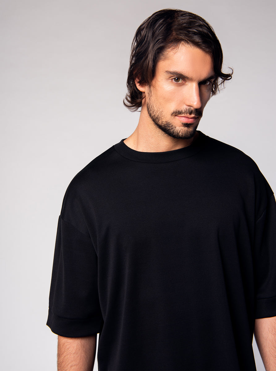 black cotton oversized t-shirt
