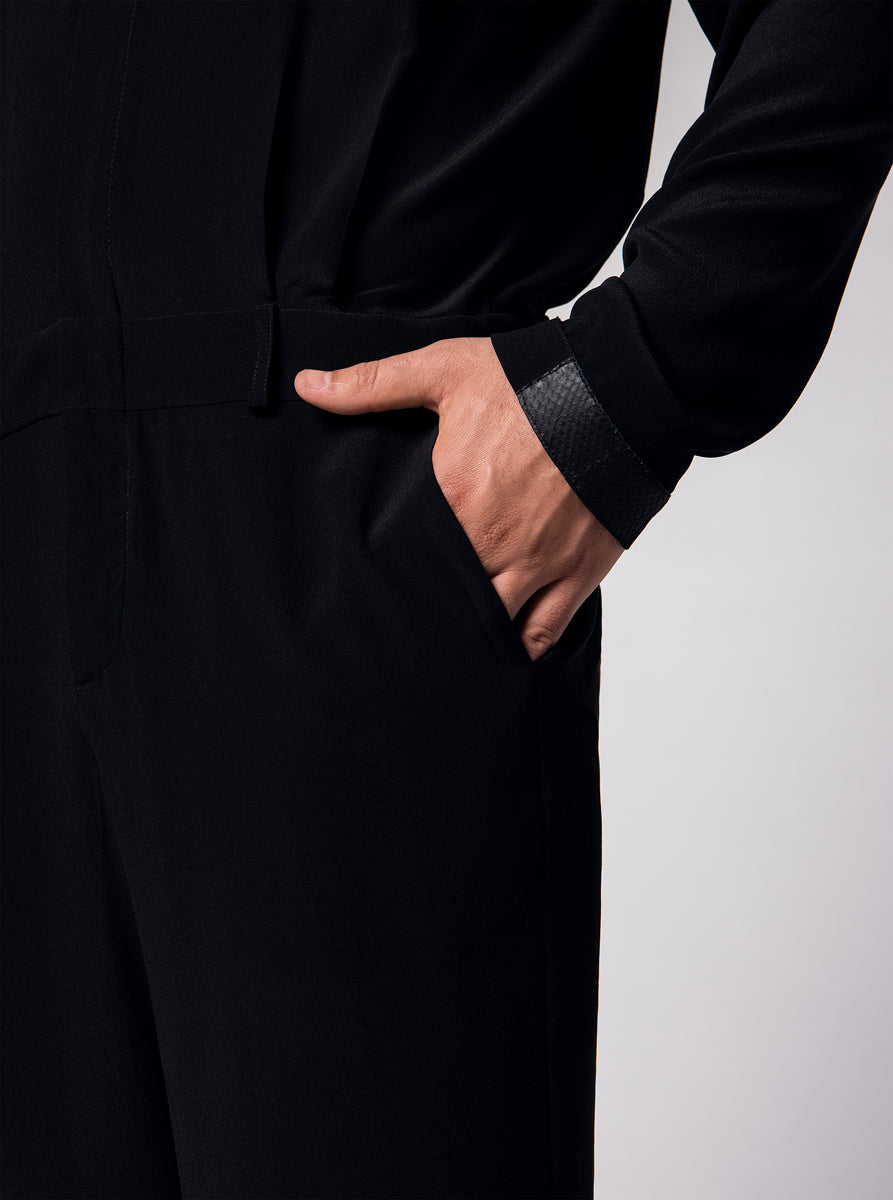 black silk overall