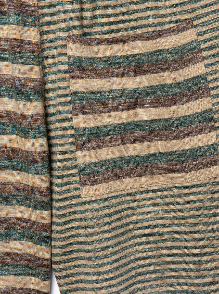 shorts in green brown stripes