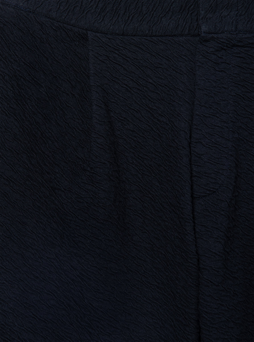 oversized navy blue cotton bermuda