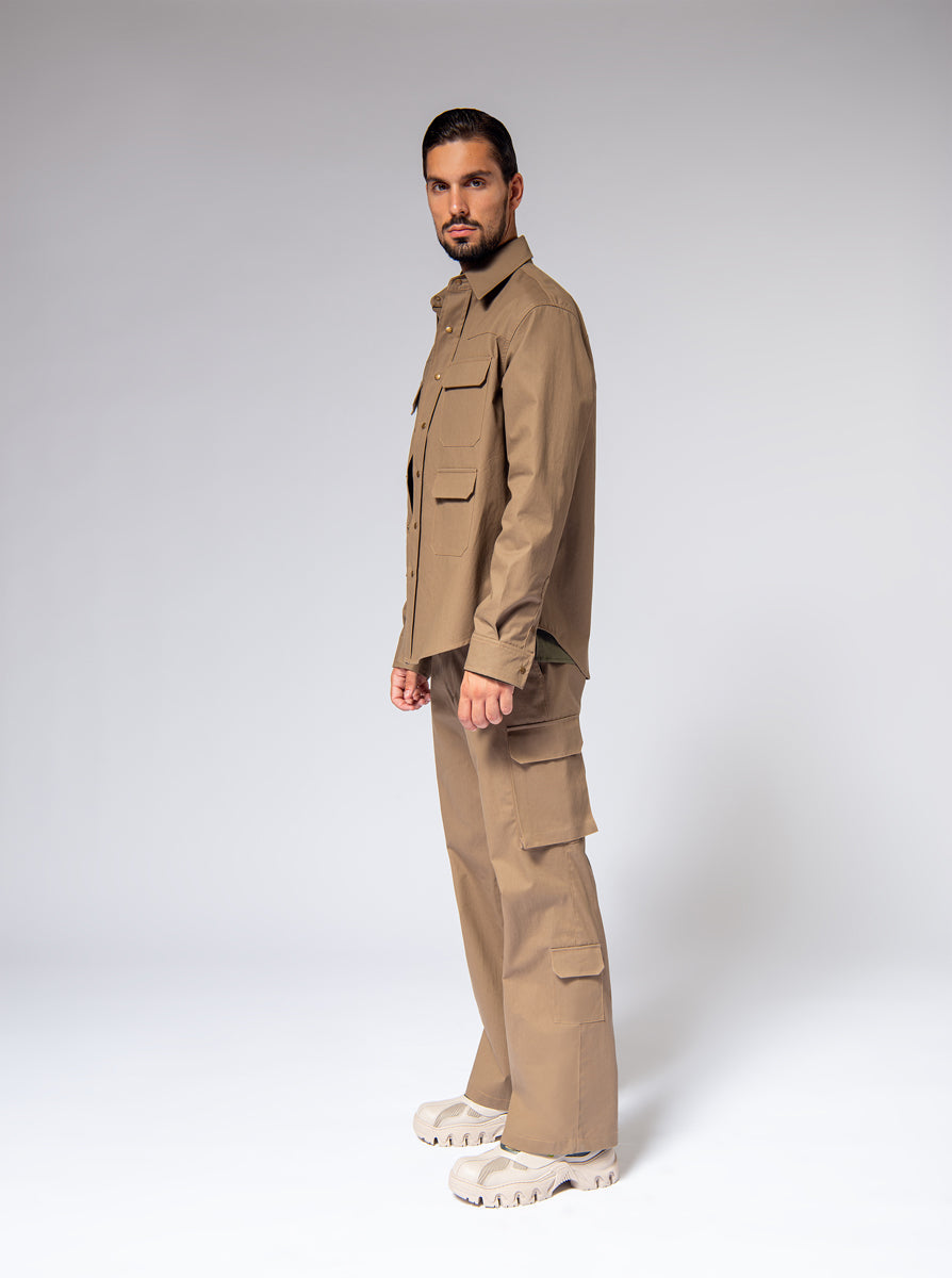beige cotton gabardine waterproof cape