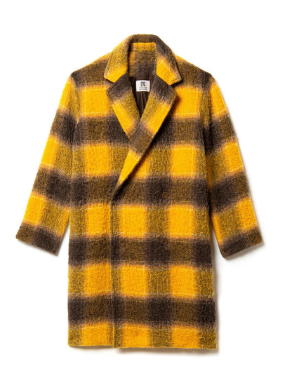 yellow brown glenn cleck wool coat