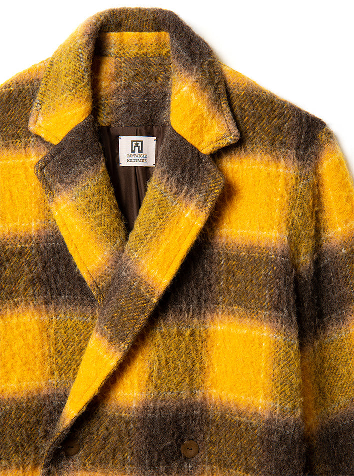 yellow brown wool coat