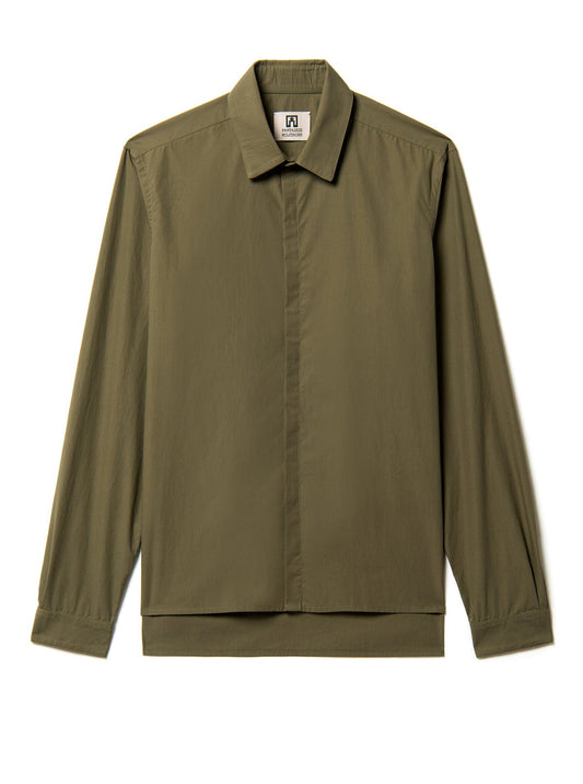 olive green cotton stretch shirt