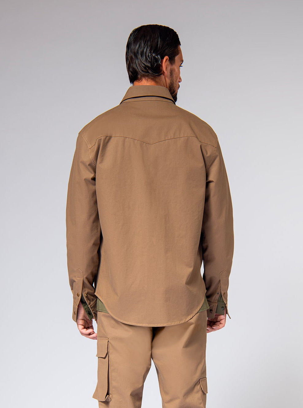 overshirt innbeige waterproof cotton gabardine