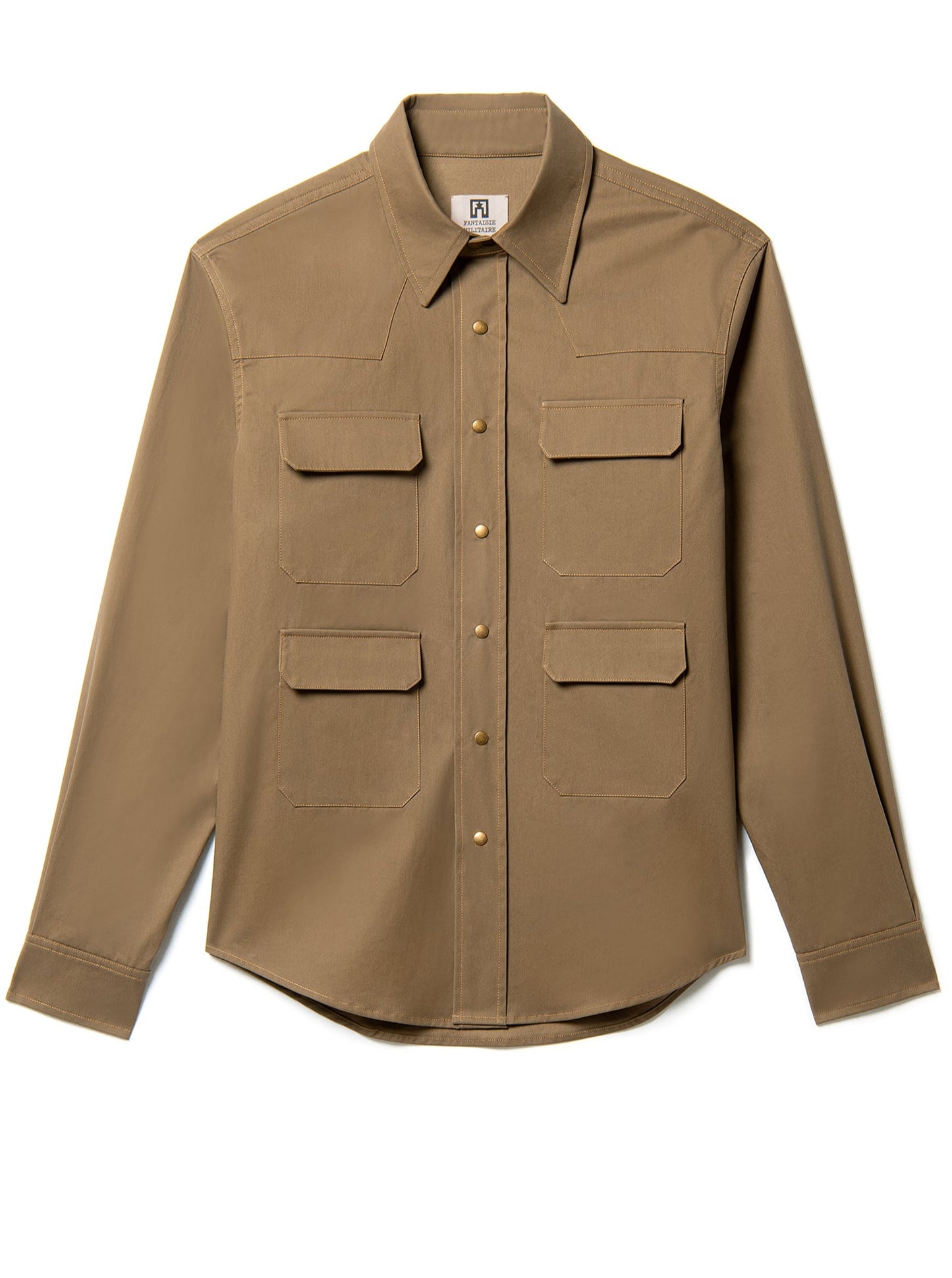 pure waterproof cotton overshirt in beige