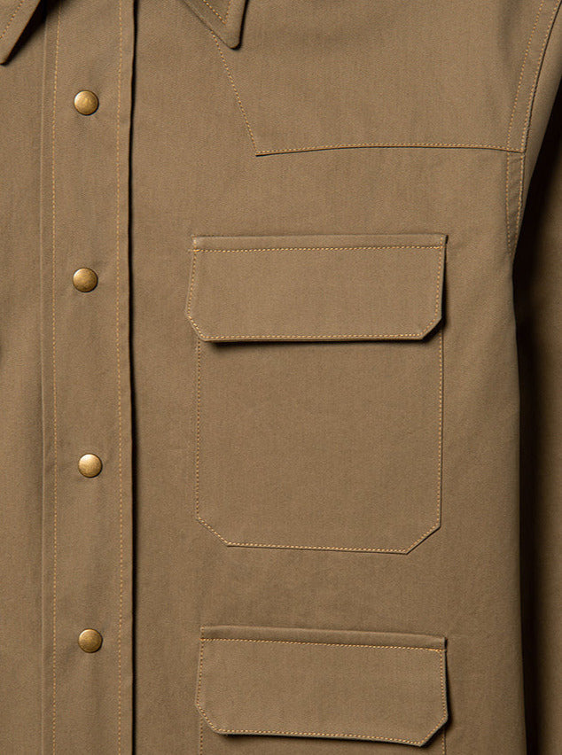 pure waterproof cotton overshirt in beige