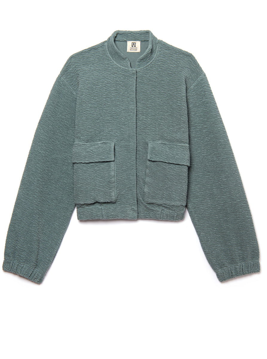 cotton oversized mint green jacket