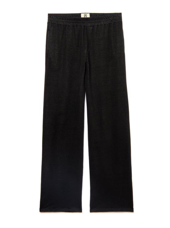 black linen moleton trousers