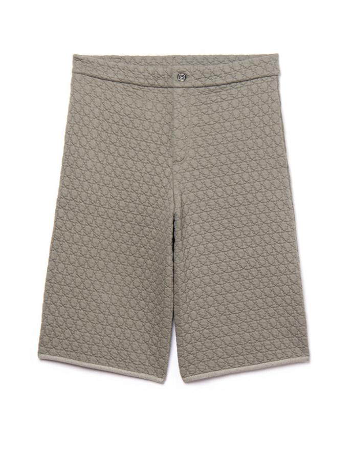 quilted cotton bermuda in grey