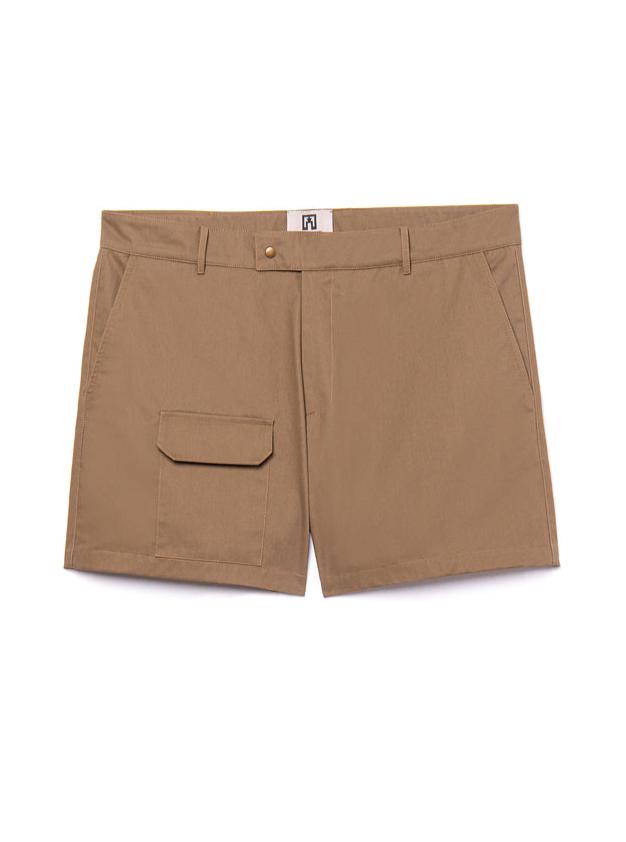 shorts in beige cotton gabardine