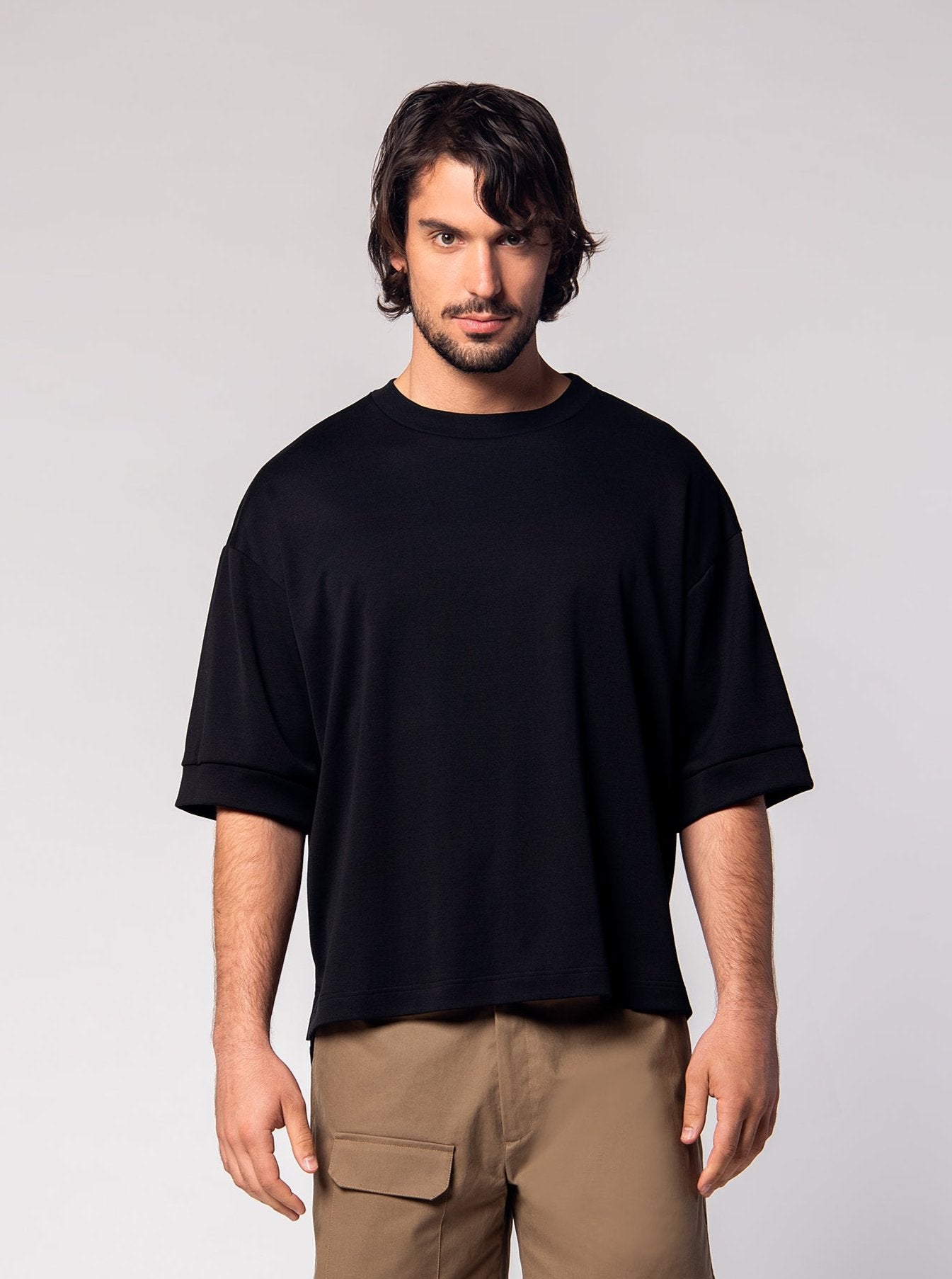 black cotton oversized t-shirt