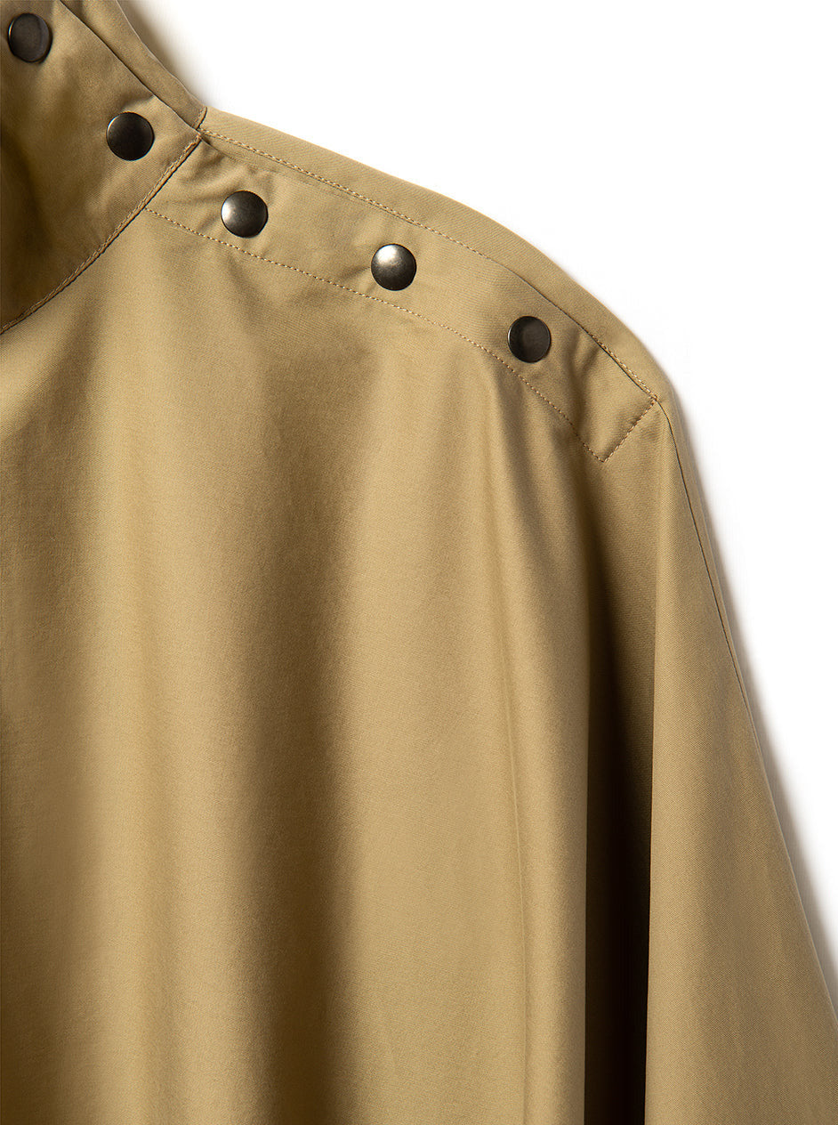 trench cape in beige waterproof cotton