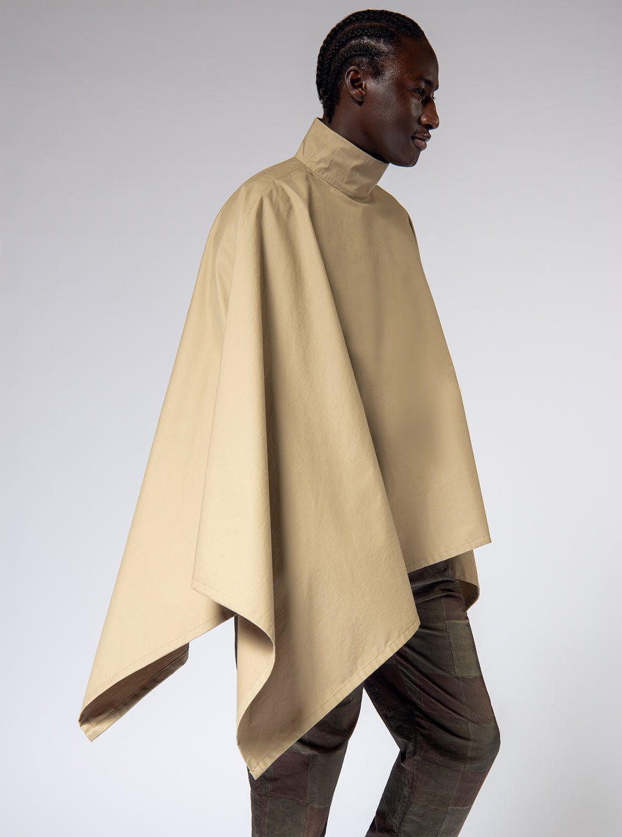 beige cotton gabardine  waterproof cape