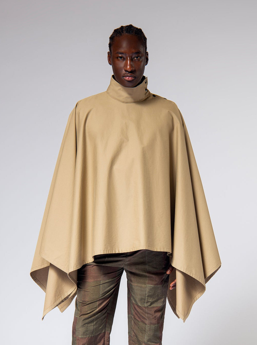 beige cotton gabardine waterproof cape