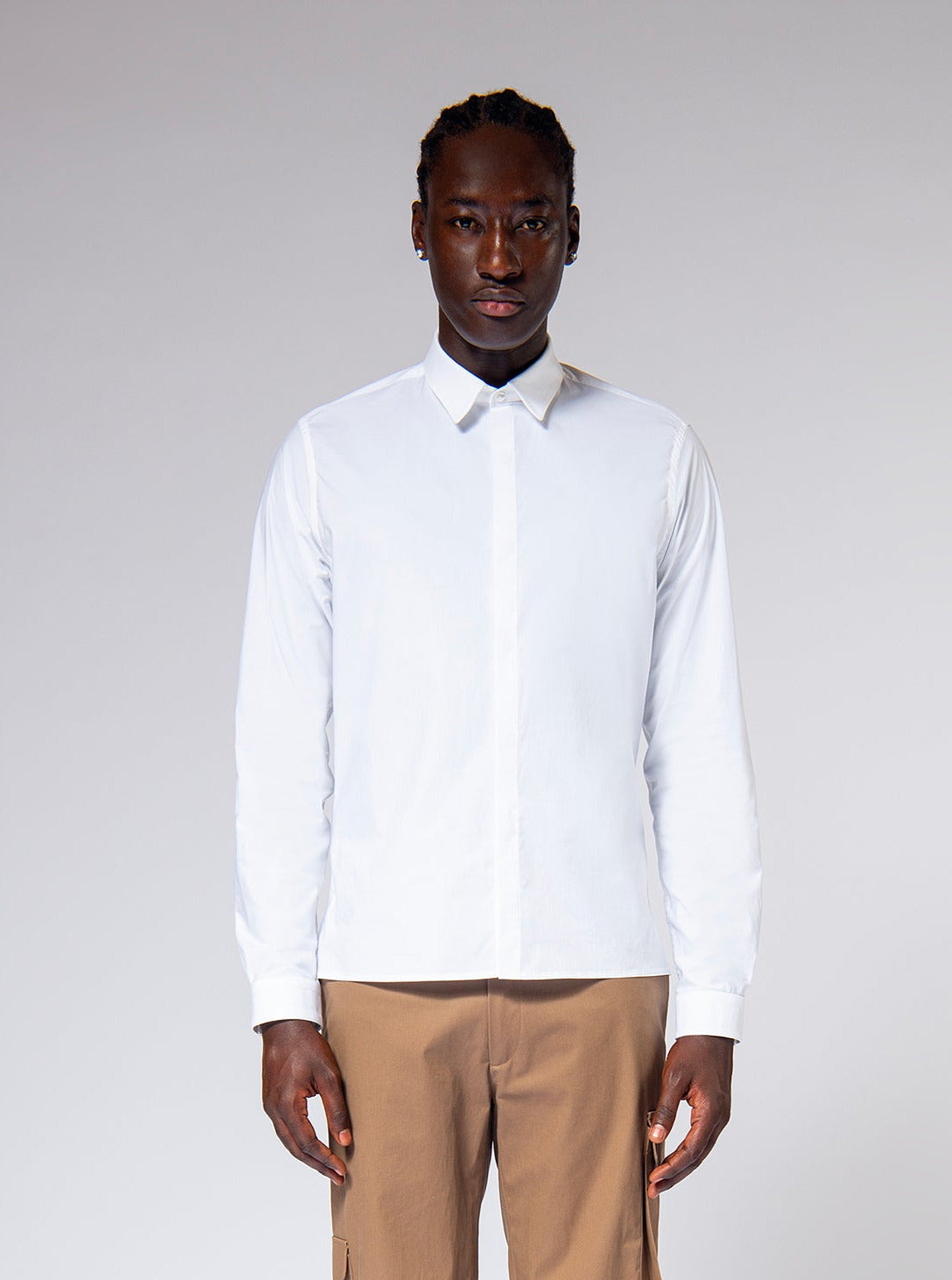 white cotton strech shirt