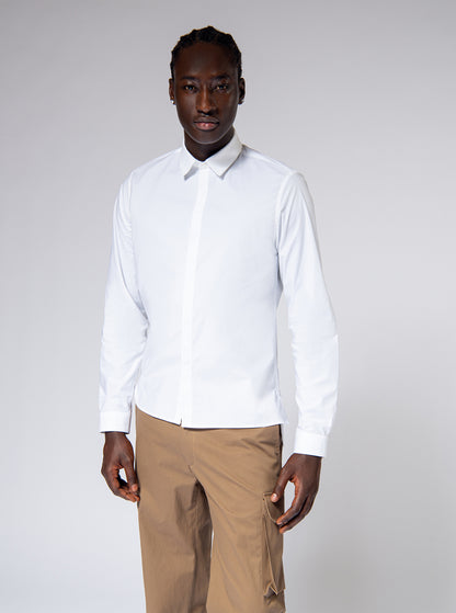 white strech cotton shirt