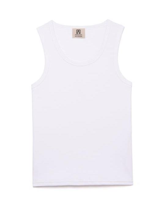 white cotton rips tank top